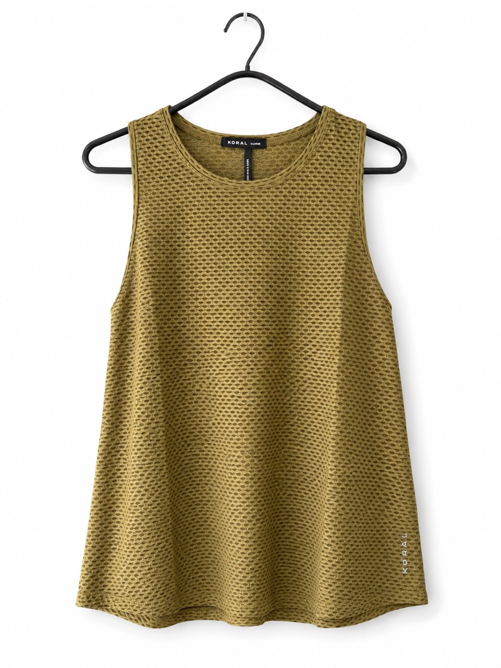 Koral Olive Green Mesh A-Line Tank Women’s XL NWT